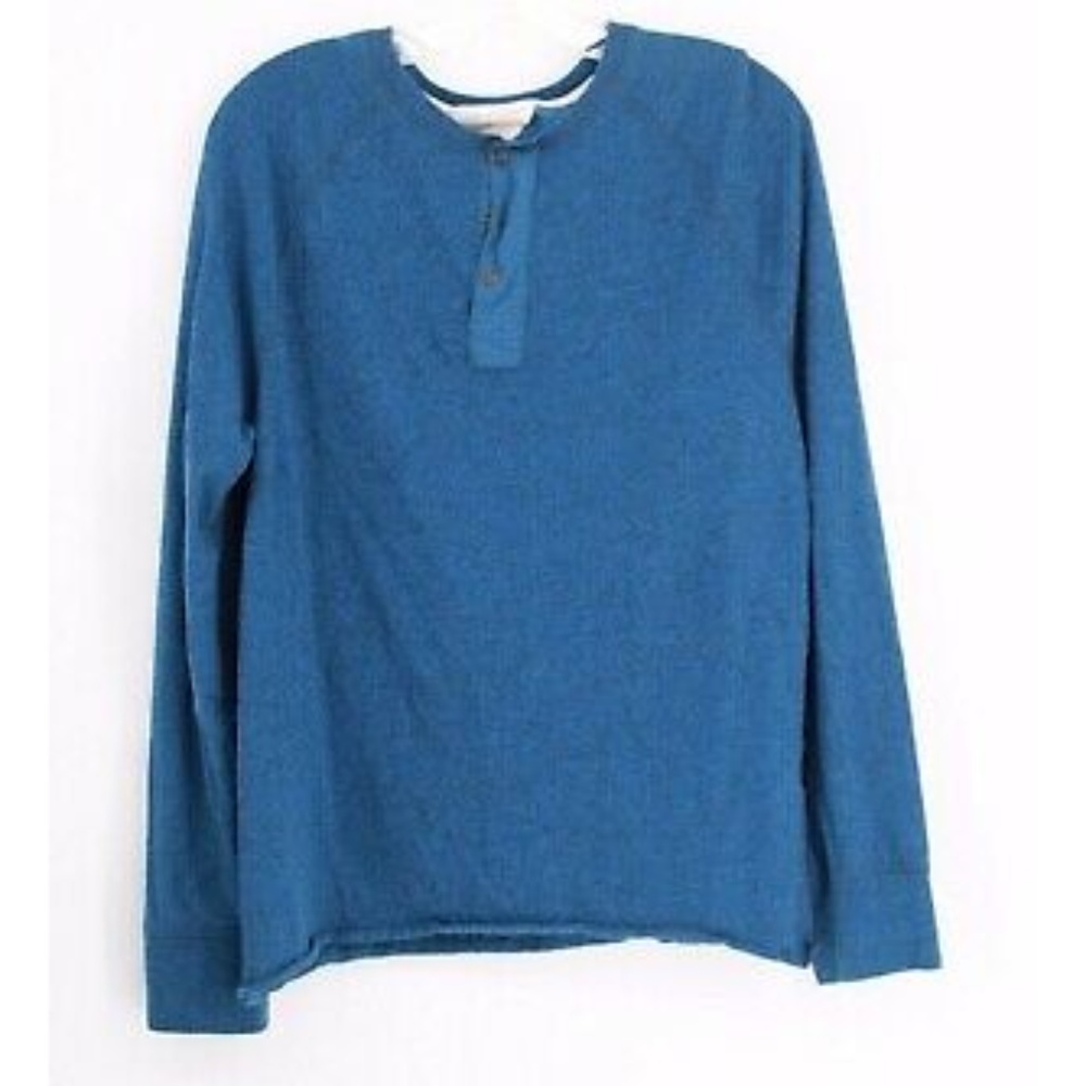 Rag & Bone Men’s Henley Button Shirt XL Blue